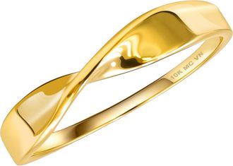 MAX + STONE Solid 10k Yellow Gold Stackable Twisted Ring