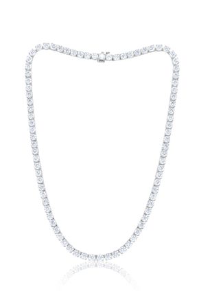 Diana M. Jewels 14kt white gold lab ground round diamond tennis necklace weighing 27.00 cts tw in a four prong setting