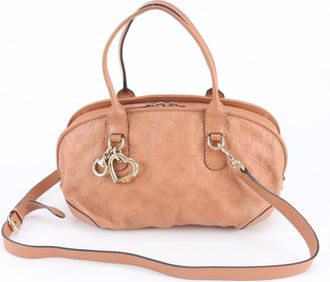 Gucci Guccissima Pink Beige Leather Shoulder Bag Tote Bag (Pre-Owned)