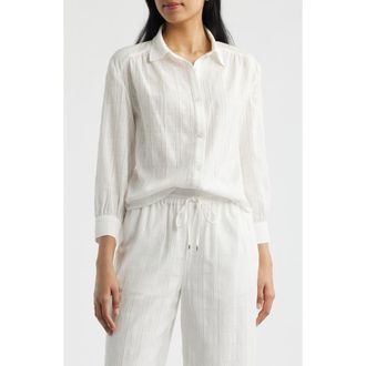 Bernardo Balloon Sleeve Button-Up Shirt in Bright White at Nordstrom, Size X-Small