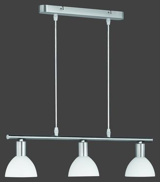 Reality Modern Suspension Dallas Nickel Barbell 3 Gafas Blancas Trio Lighting