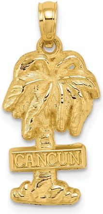 Diamond2Deal 14k Yellow Gold CANCUN Palm Tree Charm Pendant