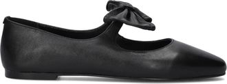 Stefano Lauran Schoenen, Dames, Zwart, 40 EU, Su&egrave;de, Zwarte Su&egrave;de Ballerinas met Strik