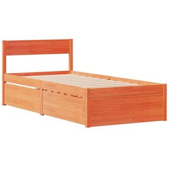 Berkfield Home Modern Bed Frame without Mattress Wax Brown 90x200 cm Solid Wood Pine