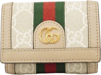 Gucci Beige Pvc Wallet (Tri-Fold) (Pre-Owned)