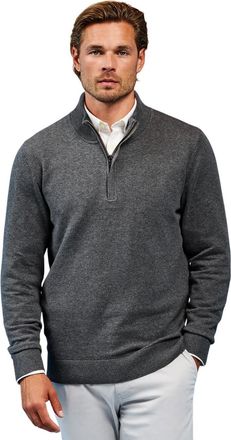 Asquith & Fox Heren Katoenen Blend Sweatshirt met ritssluiting (Houtskool)
