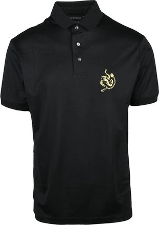 Emporio Armani Black Sustainable Lyocell-Blend Polo Shirt
