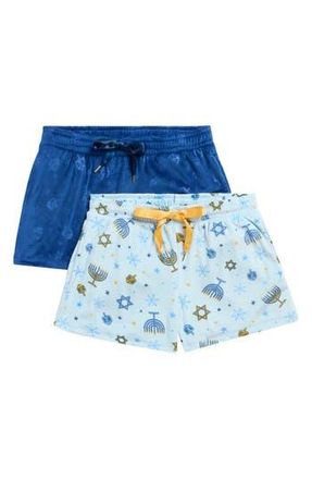 Jaclyn 2-Pack Holiday Print Velour Pajama Shorts in Hanukkah at Nordstrom Rack, Size Large