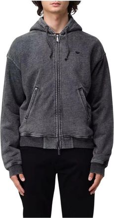 Emporio Armani Zip-through Sweater - Heren - Vesten met rits - Grijs - S - Katoen - Hoodies & sweatvesten