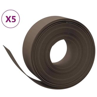 Berkfield Home Garden Edgings 5 pcs Brown 10 m 20 cm Polyethylene