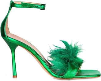 Liu Jo Sandalen met hoge hak - Dames - Sandalen met hakken - Groen - 36 EU - Leer - Schoenen