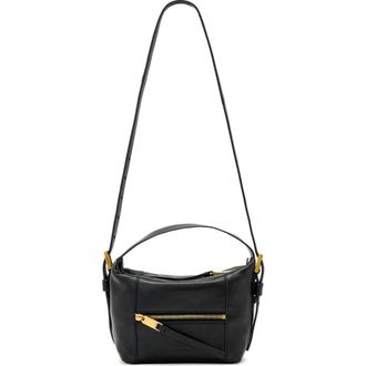 AllSaints Mini Vega Grab Leather Crossbody Bag in Black at Nordstrom