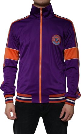 Dolce & Gabbana Mens Purple Polyester Full Zip Long Sleeve Sweater Clothing