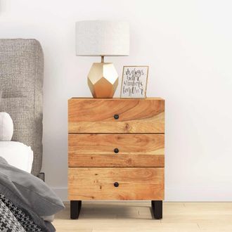 vidaXL Vidaxl - Mesita De Noche Madera Acacia Madera Contrachapada 50x33x62 Cm