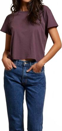 perfectwhitetee Harley Boxy Crew Tee In Plum