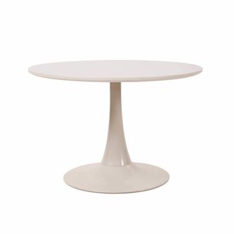 Oviala Mesa de centro redonda, 70 cm de di&aacute;metro, color crema