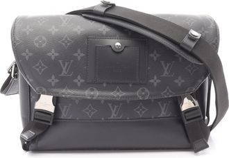 Louis Vuitton Black Coated Canvas Leather Shoulder Bag (Pre-Owned)