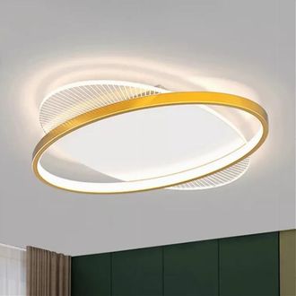 Trade Shop Trade Shop Traesio - Trade Shop - Plafoniera Led 28 W Rotonda Oro Moderno Lampadario Soffitto Luce Naturale 71019