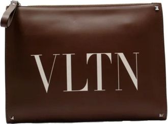 Valentino Pre-owned Clutches, female, Brown, Size: ONE SIZE Pre-owned Fabric clutches