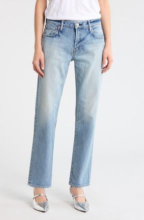 Moussy Vintage Deland High Waist Straight Leg Jeans in Light Blue at Nordstrom, Size 27