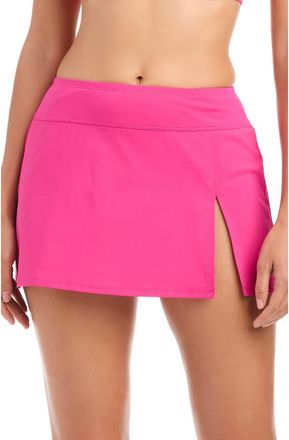 Bleu Rod Beattie Ring Me Up High Waist Skirted Bikini Bottoms in Pink Punch at Nordstrom, Size 12