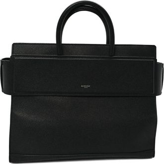 Givenchy Black Grained Calfskin Medium Horizon Satchel (Authentic Pre-Loved)