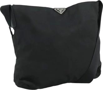 Prada Pre-owned Shoulder Bags, female, Black, Size: ONE SIZE Pre-owned Vintage Nylon Shoulder Bag