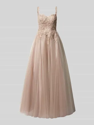 Unique Abendkleid mit Zierbesatz in Rose, Gr&ouml;&szlig;e 38