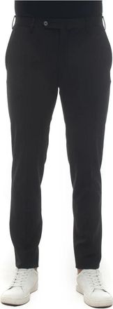 PT01 Gestructureerde Skinny Fit Chino Broek - Heren - Slim Fit Broeken - Zwart - 2XL - Wol - Broeken
