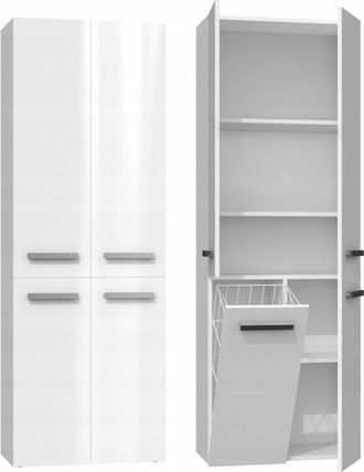 Hucoco Hucoco - Rory Mueble De Ba&ntilde;o Con Cesta Tiradores Minimalistas Dimensiones: 174x60x30 Columna De Almacenamiento