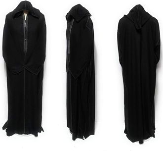 Generic Black Size 60 Rich Cotton Men Moroccan Hooded Long Sleeves thobes.jubba.djelleba. dishdash Islamic Attire.Gown. kandorah