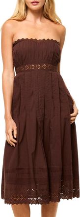 Misa Persis Dress In Brown Eyelet
