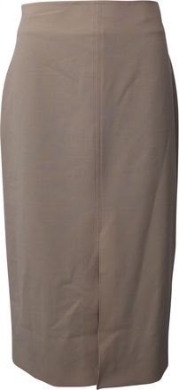 Co rok met split aan de voorkant en hoge taille in beige stretchwol