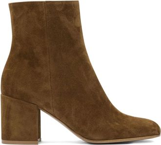 Gianvito Rossi Suède laarzen met blokhak - Bruin