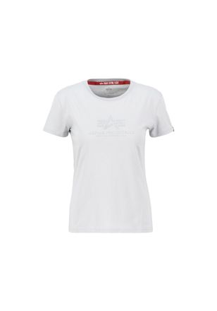 Alpha Industries T-Shirt ALPHA INDUSTRIES New Basic T-Shirt BL Glitter W, Damen, Gr. XS, grau (pastel grau), Obermaterial: 100% Baumwolle, Shirts T-Shirt