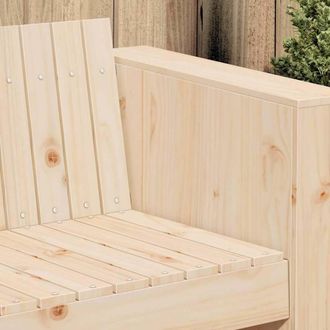 Berkfield Home Garden Sofa 3-Seater Natural Solid Pine wood Medium Durable in Light Brown