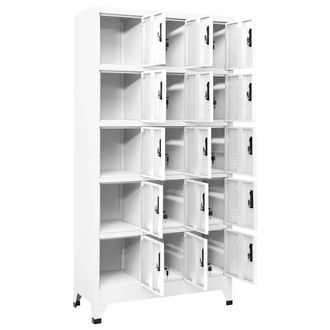 Berkfield Home Locker Cabinet White 90x40x180 cm Steel | Size: 90 x 40 x 180 cm