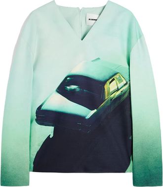 Jil Sander Top con stampa grafica - Verde