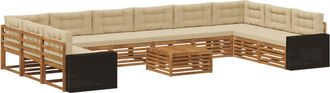 vidaXL Juegos De Sof&aacute;s 11 Uds. Madera De Acacia S&oacute;lida Vidaxl