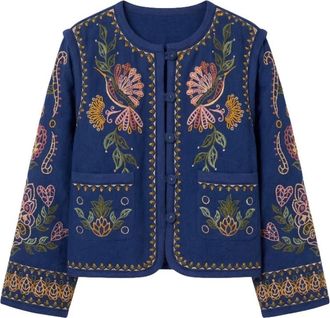 Farm Rio Richelieu Jacket - Dames - Zomerjassen - Blauw - S - Leer - Jassen