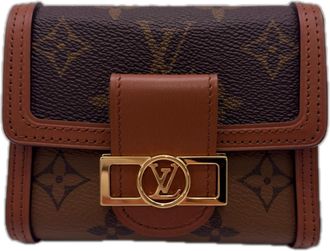 Louis Vuitton Monogram Reverse Beige Brown Coated Canvas Leather Wallet (Tri-Fold) (Pre-Owned)