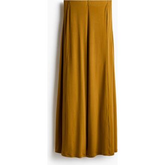 H&M Wide Jersey Trousers in Mustard Yellow at Nordstrom, Size X-Small