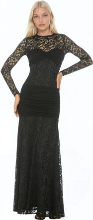 Alexia Admor Nova Long Sleeve Ruched Dress in Black at Nordstrom, Size X-Large