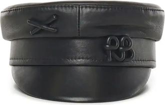 Ruslan Baginskiy Leather Cross-Detail Hat - Womens - Polyamide/Wool/Cotton