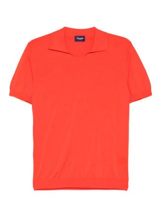 Drumohr V-neck polo with logo