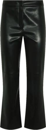 Max Mara Sublime Cropped Flared Broeken - Dames - Vrijetijds broeken - Zwart - M - Leer - Broeken