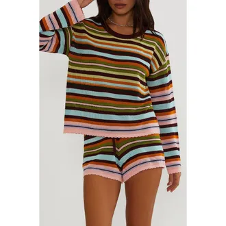 Beach Riot Paradise Stripe Beach Sweater at Nordstrom, Size X-Large