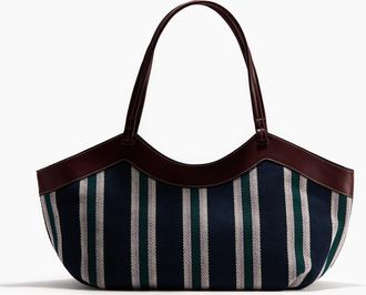 H&M Shopper mit Fischgr&auml;tmuster - Blue