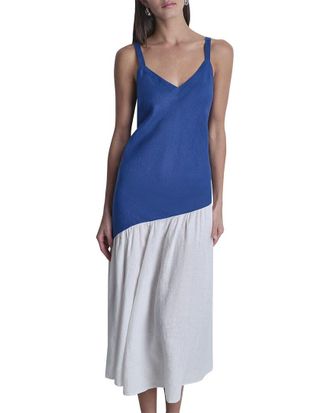 DKNY Colorblocked Hanky Linen Dress