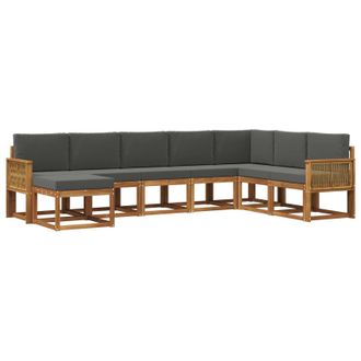 vidaXL Conjunto De Sof&aacute;s De Exterior 8 Pcs Natural Y Antracita Vidaxl
